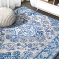 thumbnail image 1 of JONATHAN Y BOHEMIAN FLAIR 5' Square Area Rug, Vintage Medallion - Cream/Blue, BMF106B-5SQ, 1 of 5
