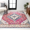 thumbnail image 1 of JONATHAN Y BOHEMIAN FLAIR 4 x 6 Area Rug, Vintage Medallion - Fuchsia/White, BMF106C-4, 1 of 4
