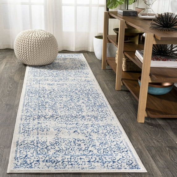 JONATHAN Y BOHEMIAN FLAIR 2 x 8 Runner Rug, Ferro Filigree - Cream/Blue, BMF108A-28