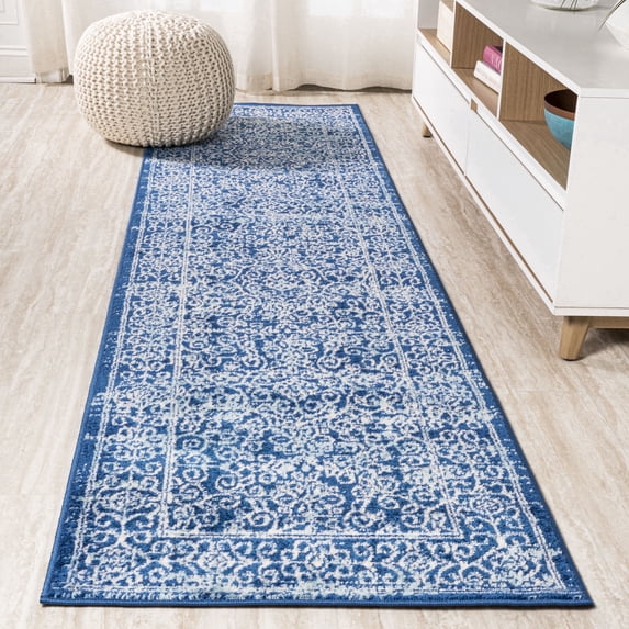JONATHAN Y BOHEMIAN FLAIR 2 x 8 Runner Rug, Ferro Filigree - Blue, BMF108B-28