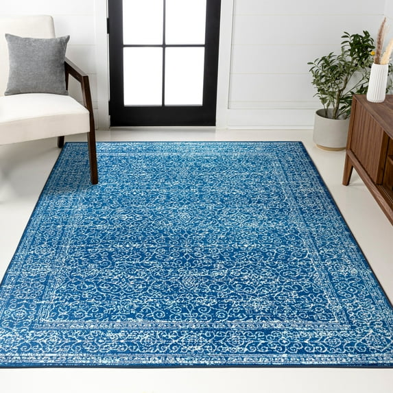 JONATHAN Y BOHEMIAN FLAIR 8 x 10 Area Rug, Ferro Filigree - Blue, BMF108B-8