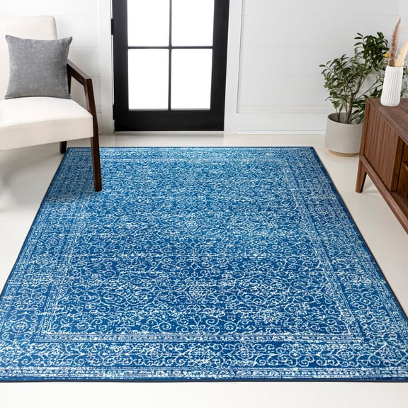JONATHAN Y BOHEMIAN FLAIR 8 x 10 Area Rug, Ferro Filigree - Blue, BMF108B-8