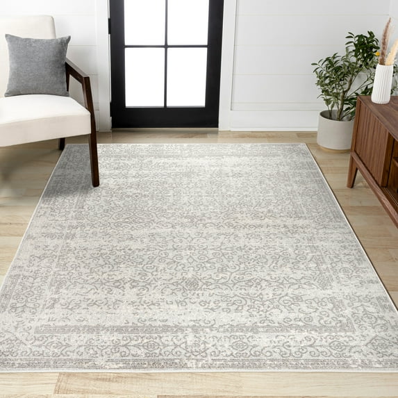 JONATHAN Y BOHEMIAN FLAIR 4 x 6 Area Rug, Ferro Filigree - Gray/Dark Gray, BMF108D-4
