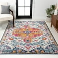 thumbnail image 1 of JONATHAN Y BOHEMIAN FLAIR 5 x 8 Area Rug, Anaise Ornate Medallion - Orange/Fuchsia/Blue/Cream, BMF112B-5, 1 of 3