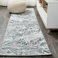 thumbnail image 1 of JONATHAN Y SILK ORCHID 2 x 8 Runner Rug, Swirl Marbled Abstract - Gray/Turquoise, SOR203A-28, 1 of 8