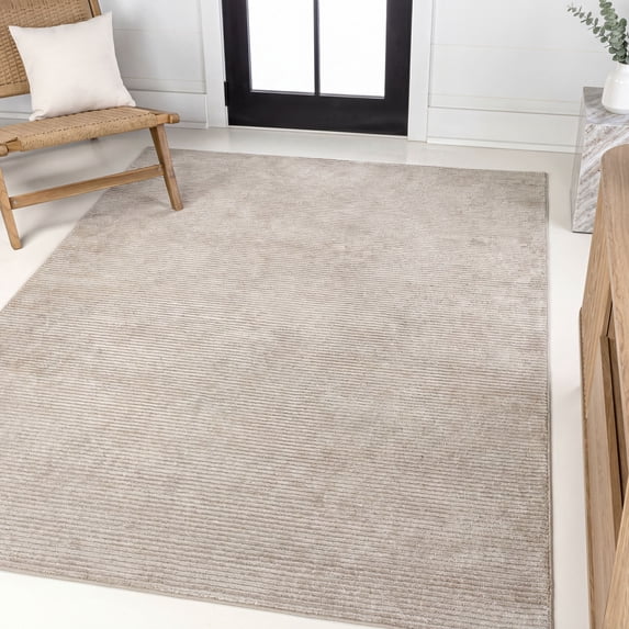 JONATHAN Y CARMEL 4 x 6 Area Rug, Cole Minimalist Pinstripe - Cream/Silver, CAR101A-4