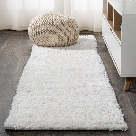 JONATHAN Y TANGO 2 x 8 Runner Rug, Groovy Shag - White, CLD100A-28