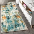 thumbnail image 1 of JONATHAN Y CTP100A-28 Contemporary POP Modern Abstract Waterfall Blue/Cream 2 ft. x 8 ft. Runner Rug, 1 of 10