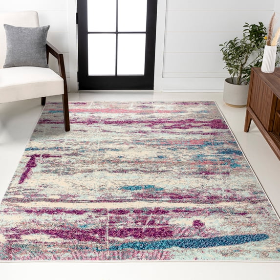 JONATHAN Y CONTEMPORARY POP 3 x 5 Area Rug, Modern Abstract Brushstroke - Cream/Pink, CTP102A-3