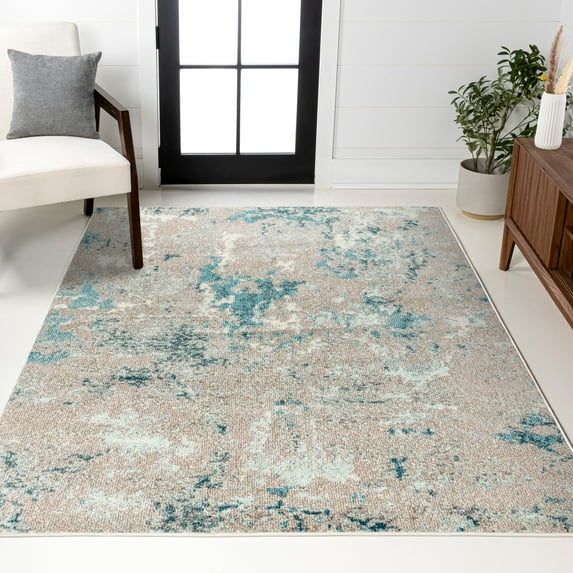 JONATHAN Y CONTEMPORARY POP 5 x 8 Area Rug, Modern Abstract Vintage Faded - Blue/Gray, CTP103A-5