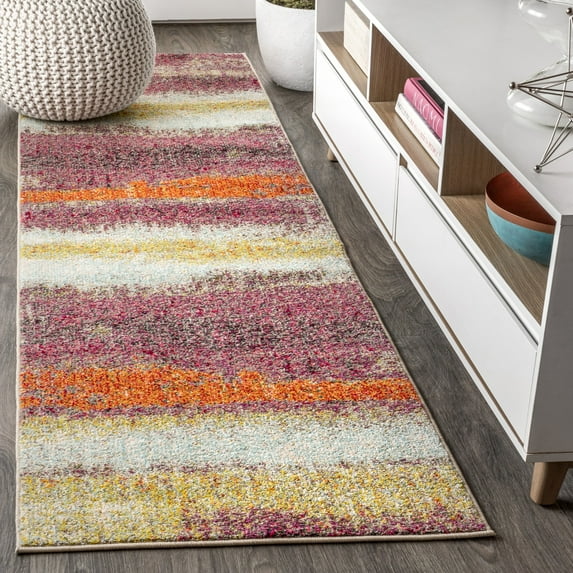 JONATHAN Y CONTEMPORARY POP 2 x 8 Runner Rug, Modern Abstract Vintage - Cream/Pink, CTP105B-28
