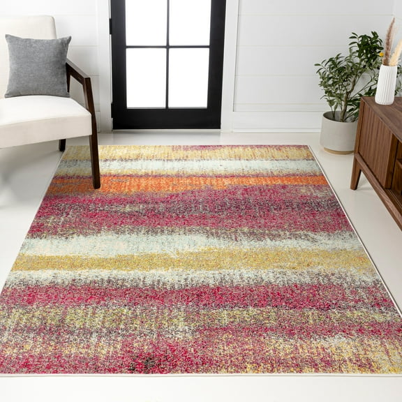 JONATHAN Y CONTEMPORARY POP 8 x 10 Area Rug, Modern Abstract Vintage - Cream/Pink, CTP105B-8