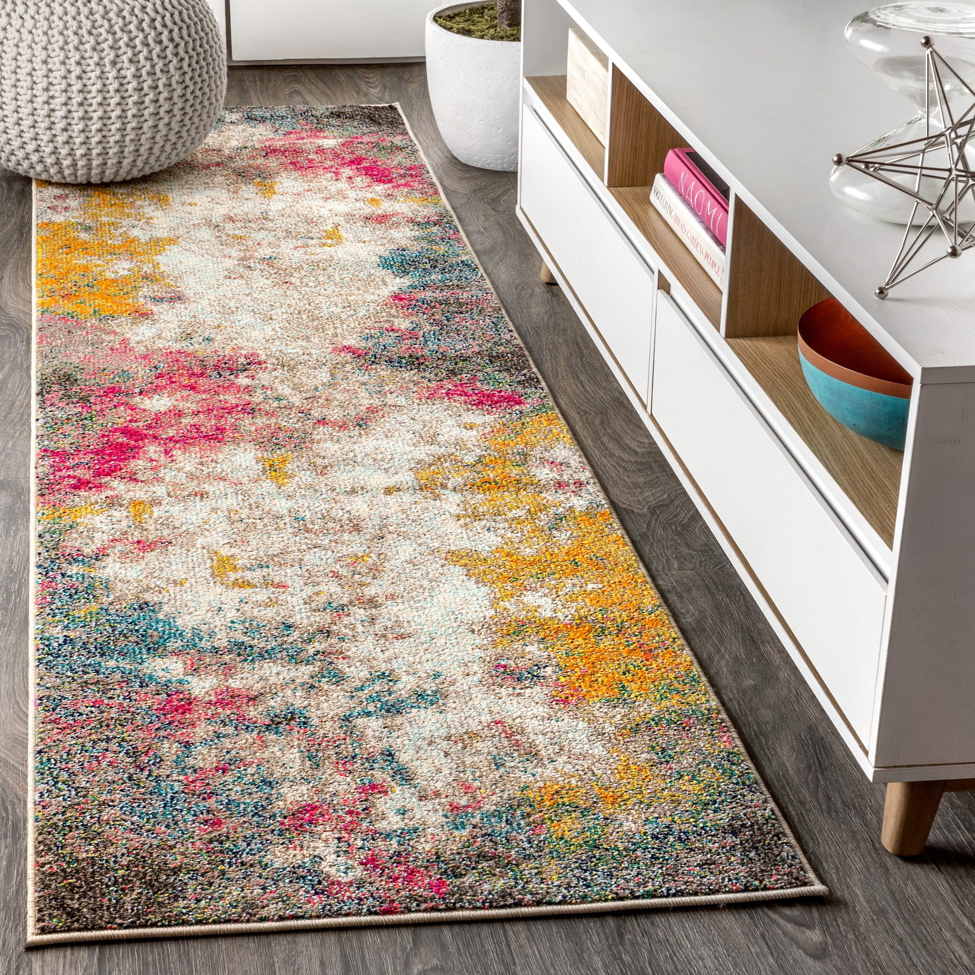Jonathan Y Abstract Indoor Area Rug, 4x6 Ft – Yellow/Multi Polypropylene, Low Pile, Pet Friendly - View #2