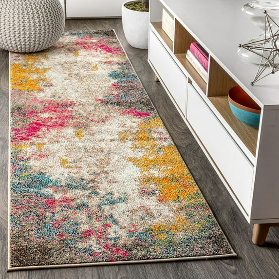 JONATHAN Y CONTEMPORARY POP 2 x 8 Runner Rug, Modern Abstract - Yellow/Multi, CTP107B-28