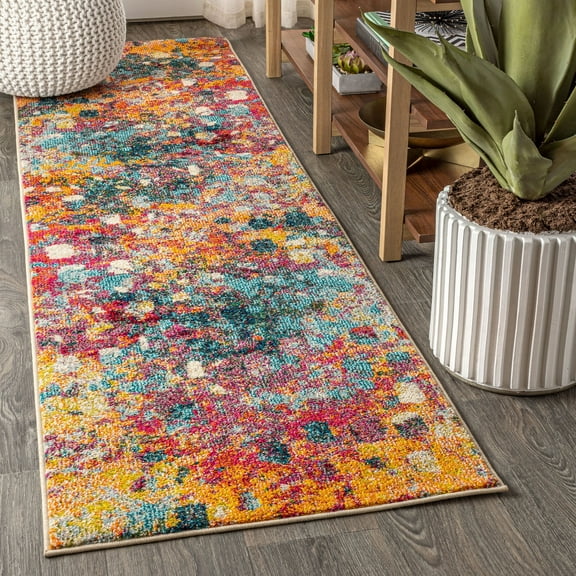 JONATHAN Y CONTEMPORARY POP 2 x 8 Runner Rug, Modern Abstract - Multi/Yellow, CTP108A-28