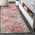 thumbnail image 1 of JONATHAN Y CONTEMPORARY POP 2 x 8 Runner Rug, Modern Abstract - Blue/Red, CTP108B-28, 1 of 10