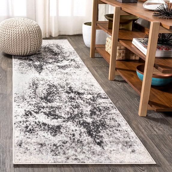 JONATHAN Y CTP109A-28 Dune Modern Abstract Cream/Gray 2 ft. x 8 ft. Runner Rug