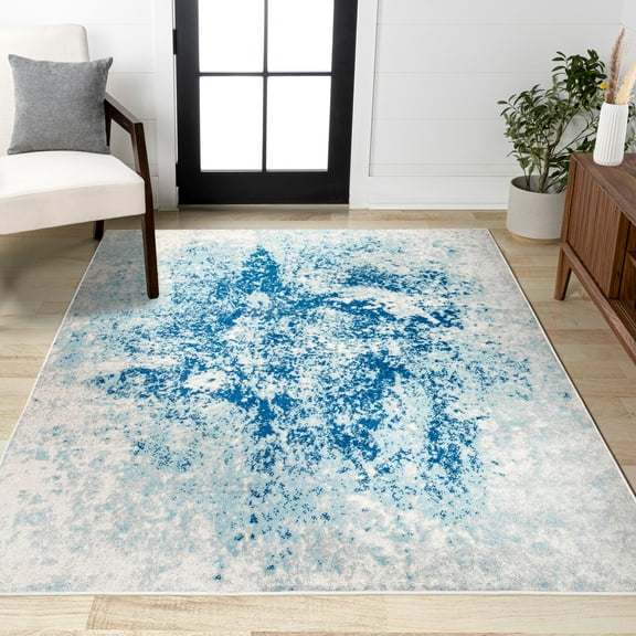 JONATHAN Y CONTEMPORARY POP 5 x 8 Area Rug, Dune Abstract - Cream/Blue, CTP109B-5