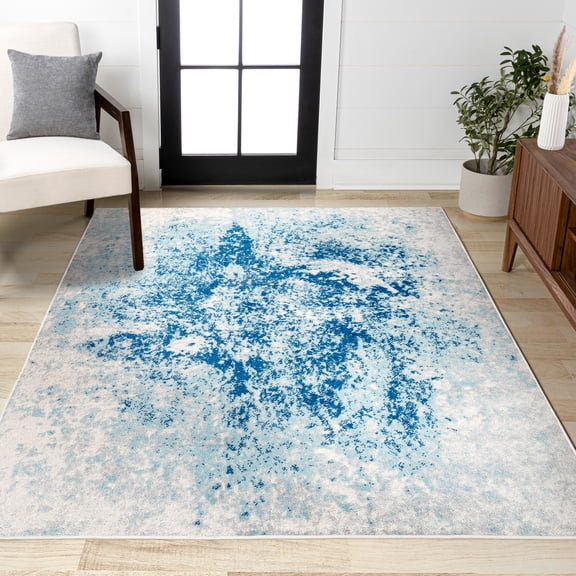 JONATHAN Y CONTEMPORARY POP 8 x 10 Area Rug, Dune Abstract - Cream/Blue, CTP109B-8