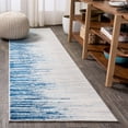 thumbnail image 1 of JONATHAN Y CTP112A-28 Linear Modern Half-Stripe Blue/Cream 2 ft. x 8 ft. Runner Rug, 1 of 10