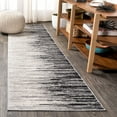thumbnail image 1 of JONATHAN Y CONTEMPORARY POP 2 x 8 Runner Rug, Linear Half-Stripe - Gray/Cream, CTP112B-28, 1 of 10