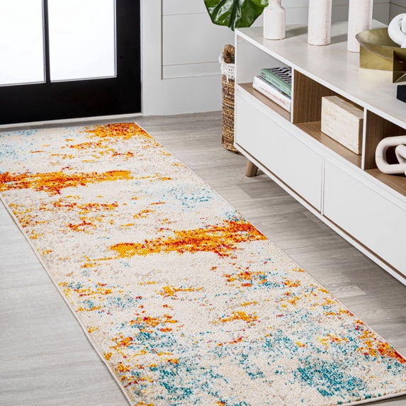 JONATHAN Y CONTEMPORARY POP 2 x 8 Runner Rug, Sunset Abstract - Orange/Multi, CTP114B-28