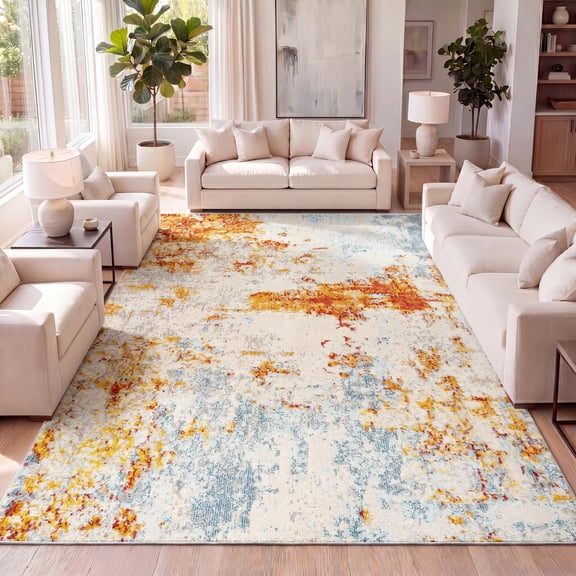 JONATHAN Y CTP114B-8 Sunset Modern Abstract Orange/Multi 8 ft. x 10 ft. Area Rug