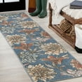 thumbnail image 1 of JONATHAN Y CONTEMPORARY POP 2 x 8 Runner Rug, Giglio Botanical Flower - Blue/Orange/Cream, CTP202A-28, 1 of 8