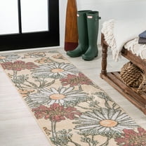 JONATHAN Y CONTEMPORARY POP 2 x 8 Runner Rug, Dizi Botanical Wildflower - Yellow/Ivory/Red, CTP203A-28