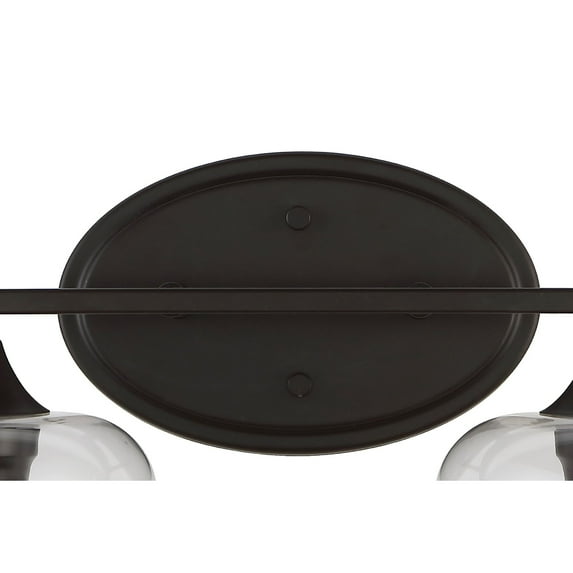 JONATHAN Y Clara Iron/Seeded Glass Cottage Rustic LED Vanity Light, by JONATHAN Y 2-Light