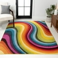 thumbnail image 1 of JONATHAN Y DAZZLE Flow Abstract Swirl Area Rug, 3 x 5, Red/Yellow/Blue, 1 of 9