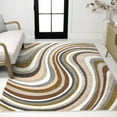 thumbnail image 1 of JONATHAN Y DAZZLE 5 x 8 Area Rug, Flow Abstract Swirl - Red/Beige/Blue, DZC100B-5, 1 of 6