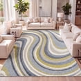 thumbnail image 1 of JONATHAN Y DAZZLE 5 x 8 Area Rug, Flow Abstract Swirl - Blue/Mustard/Gray, DZC100C-5, 1 of 8