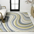 thumbnail image 1 of JONATHAN Y DAZZLE 8 x 10 Area Rug, Flow Abstract Swirl - Blue/Mustard/Gray, DZC100C-8, 1 of 6