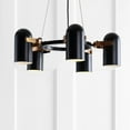 thumbnail image 1 of JONATHAN Y Eugenio 24.5" Adjustable Metal LED Chandelier, Black/Brass Gold, JYL6119A, 1 of 8