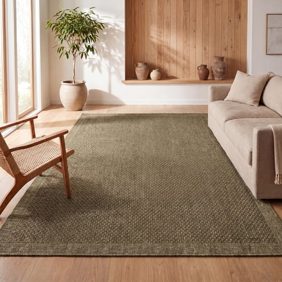 JONATHAN Y FAUX VERDE 3 x 5 Area Rug, Solana Easy Jute Rustic Solid Color - Natural, FXV100A-3