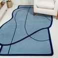 thumbnail image 1 of JONATHAN Y GREENE STREET 4 x 6 Area Rug, Mosaic Coastal Geometric Border Handwoven Wool - Light Blue/Navy, GST102A-4, 1 of 11