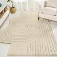 thumbnail image 1 of JONATHAN Y GREENE STREET 6 x 9 Area Rug, Retro Bohemian Abstract Striped Handwoven Wool - Ivory/Beige, GST103A-6, 1 of 12