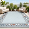 thumbnail image 1 of JONATHAN Y HAWAII 3 x 5 Area Rug, Sebastian Diamond Border - Blue/Ivory, HWC102D-3, 1 of 10