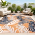 thumbnail image 1 of JONATHAN Y HAWAII 3 x 5 Area Rug, Montego Tropical Palm - Orange/Navy/Ivory, HWC101A-3, 1 of 7