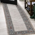 thumbnail image 1 of JONATHAN Y HAWAII 2 x 8 Runner Rug, Sebastian Diamond Border - Brown/Ivory, HWC102A-28, 1 of 10