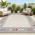 thumbnail image 1 of JONATHAN Y HAWAII 3 x 5 Area Rug, Sebastian Diamond Border - Brown/Ivory, HWC102A-3, 1 of 8