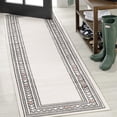 thumbnail image 1 of JONATHAN Y HAWAII 2 x 8 Runner Rug, Sebastian Diamond Border - Ivory/Beige, HWC102B-28, 1 of 10