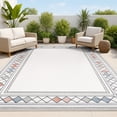 thumbnail image 1 of JONATHAN Y HAWAII 8 x 10 Area Rug, Sebastian Diamond Border - Ivory/Beige, HWC102B-8, 1 of 10