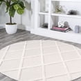 thumbnail image 1 of JONATHAN Y IBIZA 5' Round Area Rug, Salines Diamond Trellis - Ivory, IBZ101D-5R, 1 of 9