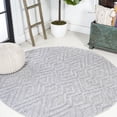 thumbnail image 1 of JONATHAN Y IBIZA 5' Round Area Rug, Balansat Moroccan Diamond - Light Gray, IBZ100C-5R, 1 of 8