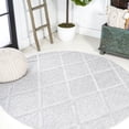 thumbnail image 1 of JONATHAN Y IBIZA 5' Round Area Rug, Salines Diamond Trellis - Light Gray, IBZ101C-5R, 1 of 9