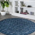 thumbnail image 1 of JONATHAN Y IBIZA 5' Round Area Rug, Talaia Neutral Geometric - Navy, IBZ102B-5R, 1 of 8