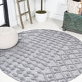 thumbnail image 1 of JONATHAN Y IBIZA 5' Round Area Rug, Peralta Moroccan Diamond - Dark Gray, IBZ103A-5R, 1 of 9