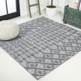 thumbnail image 1 of JONATHAN Y IBIZA 5' Square Area Rug, Peralta Moroccan Diamond - Dark Gray, IBZ103A-5SQ, 1 of 9